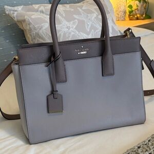 kate spade Two-Tone Gray and Brown Leather Satchel